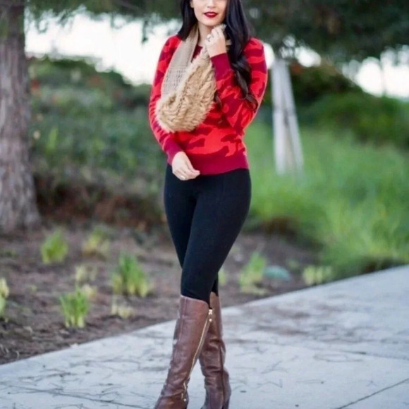 Cabi Sakura Camo Knit Pullover Sweater - Picture 1 of 5